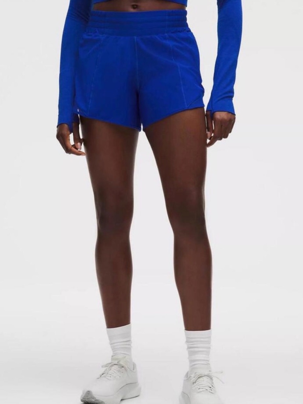 NWT  Hotty Hot High-Rise Lined Shorts 4" Riverside Blue